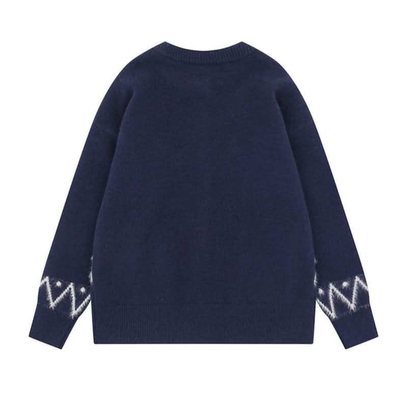 Lockere Rundhals-Strickpullover für Damen