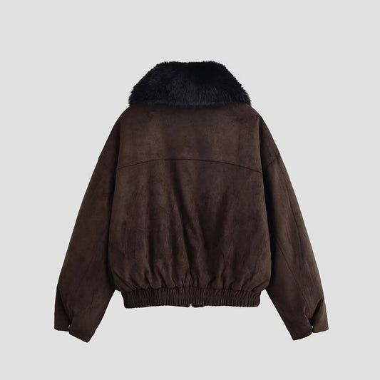 Street fur collar jacket women's clothing