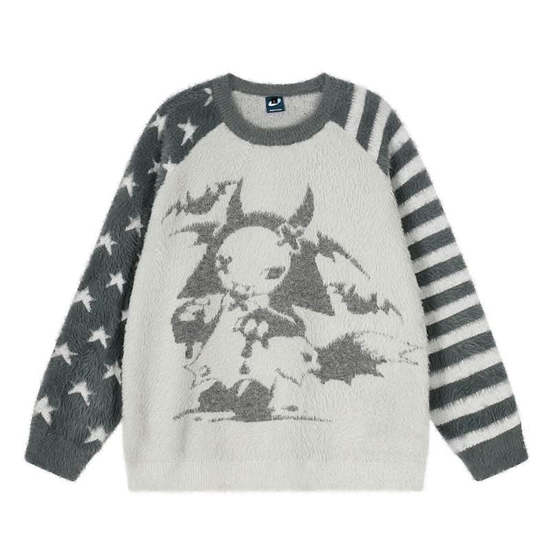 Loose Casual Versatile Round Neck Knitwear for Women, Couple Top