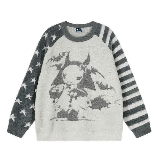 Loose Casual Versatile Round Neck Knitwear for Women, Couple Top