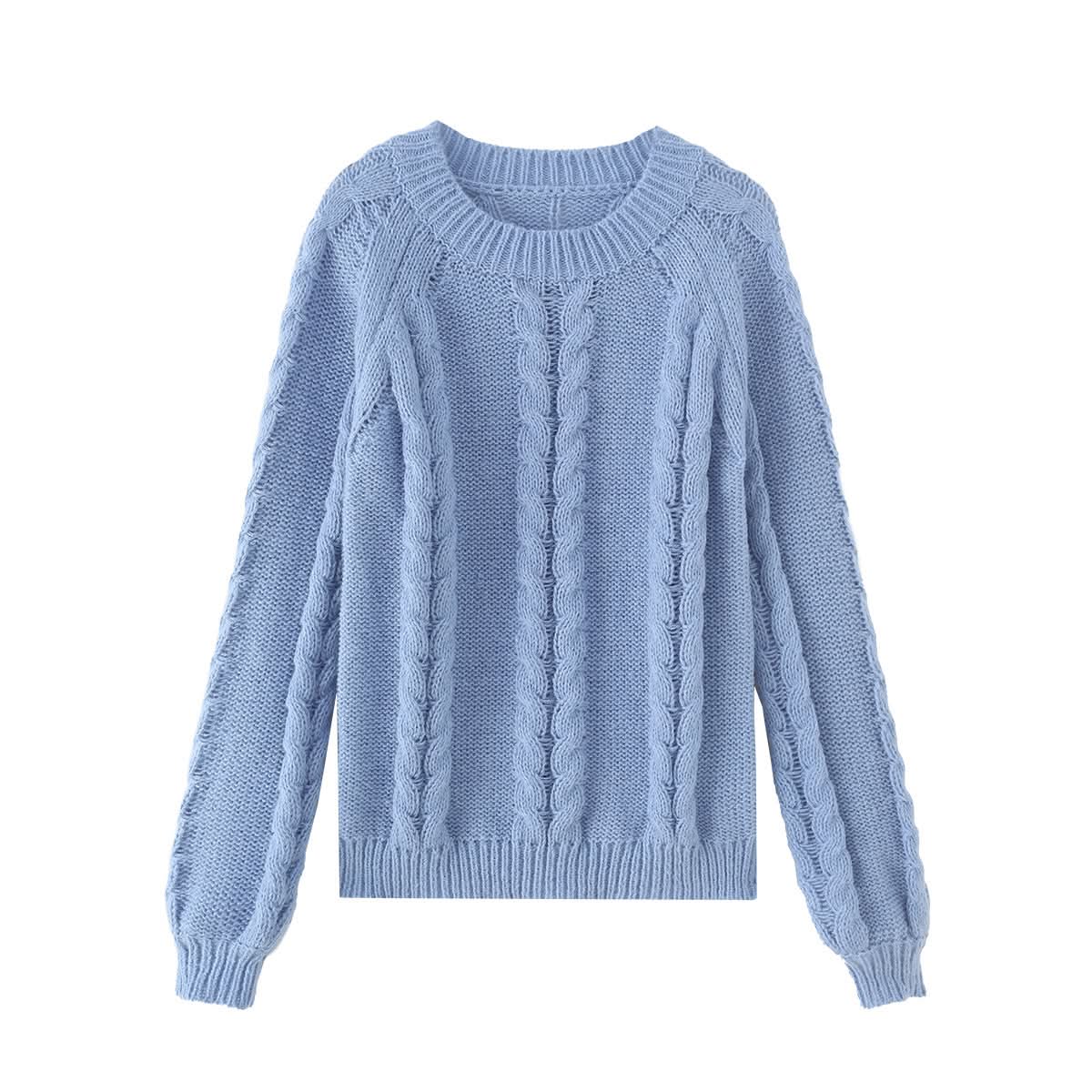 Loose fitting pullover long sleeved sweater