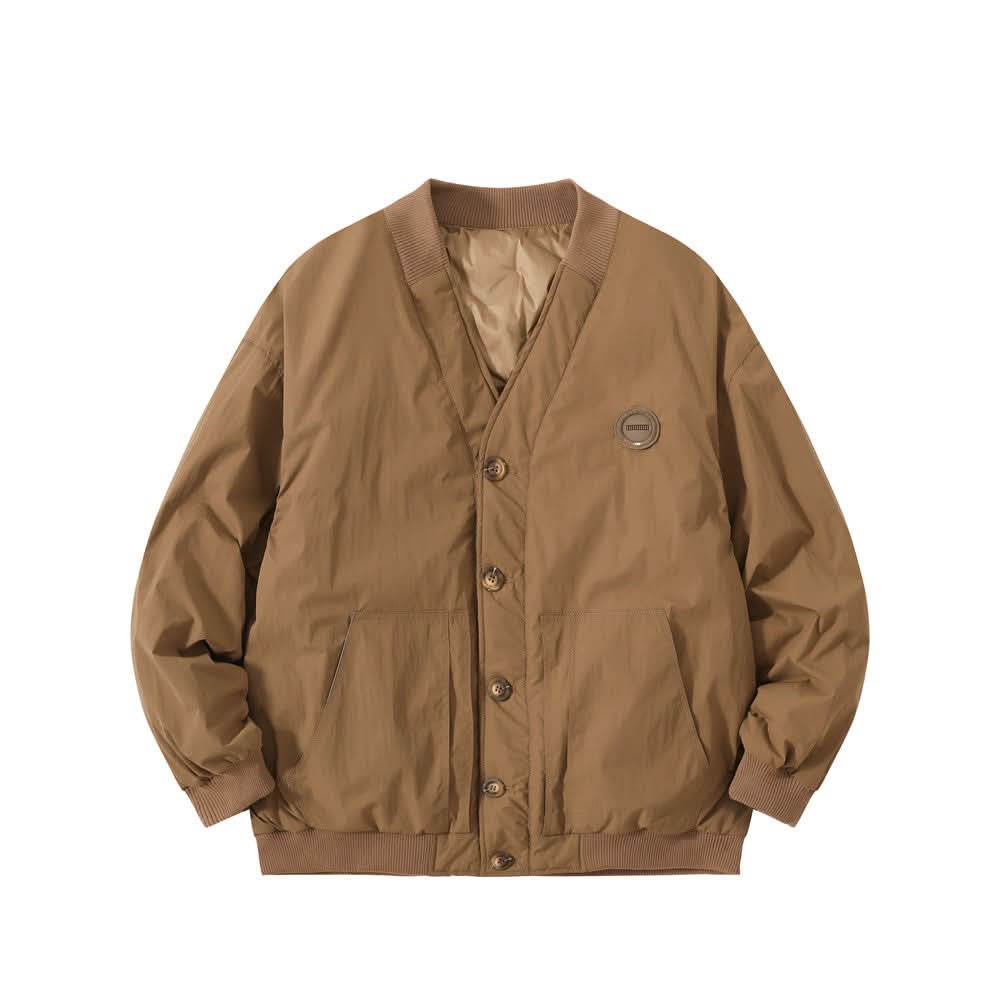 Down jacket single breasted cardigan V-neck jacket