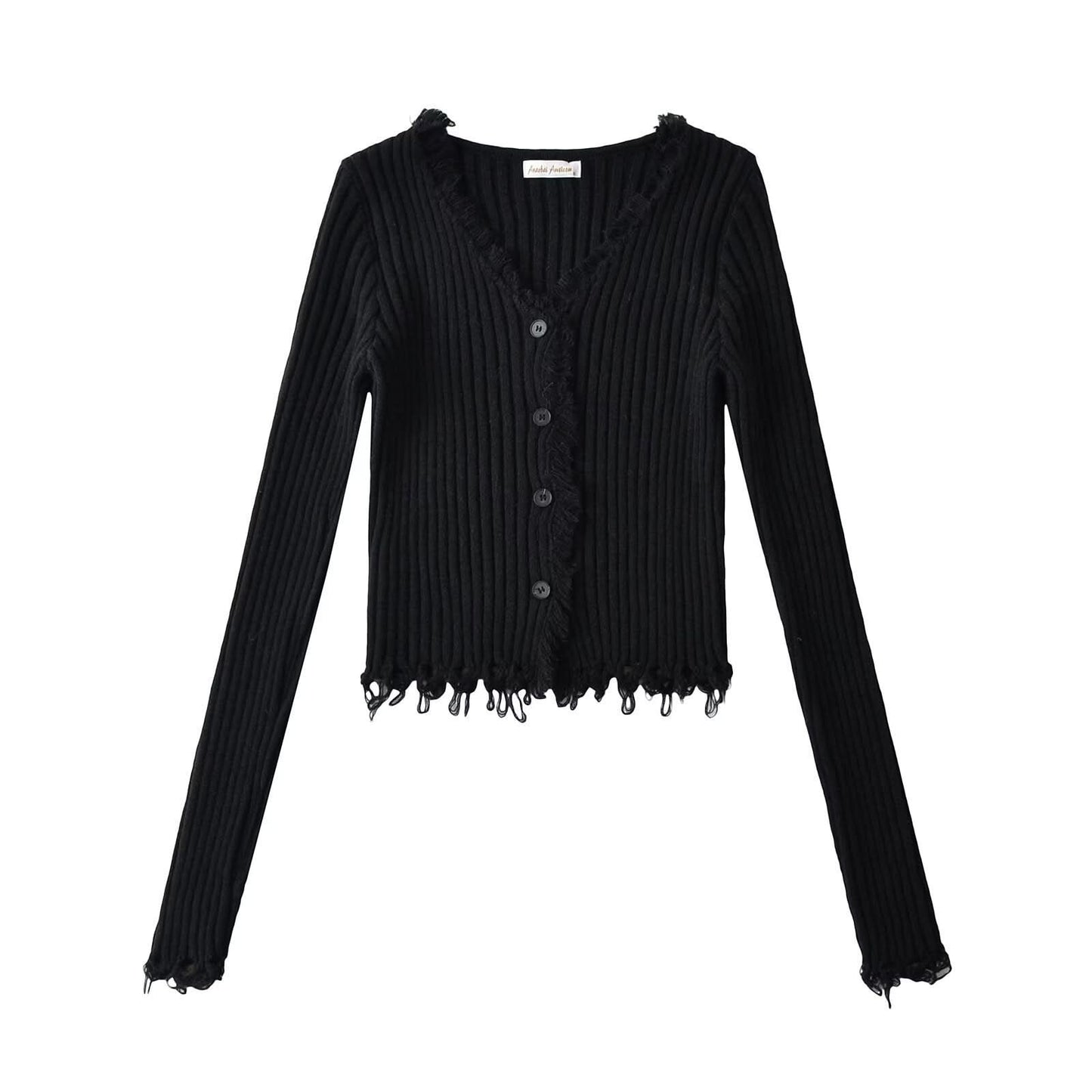 V-neck single breasted slim fit sweater