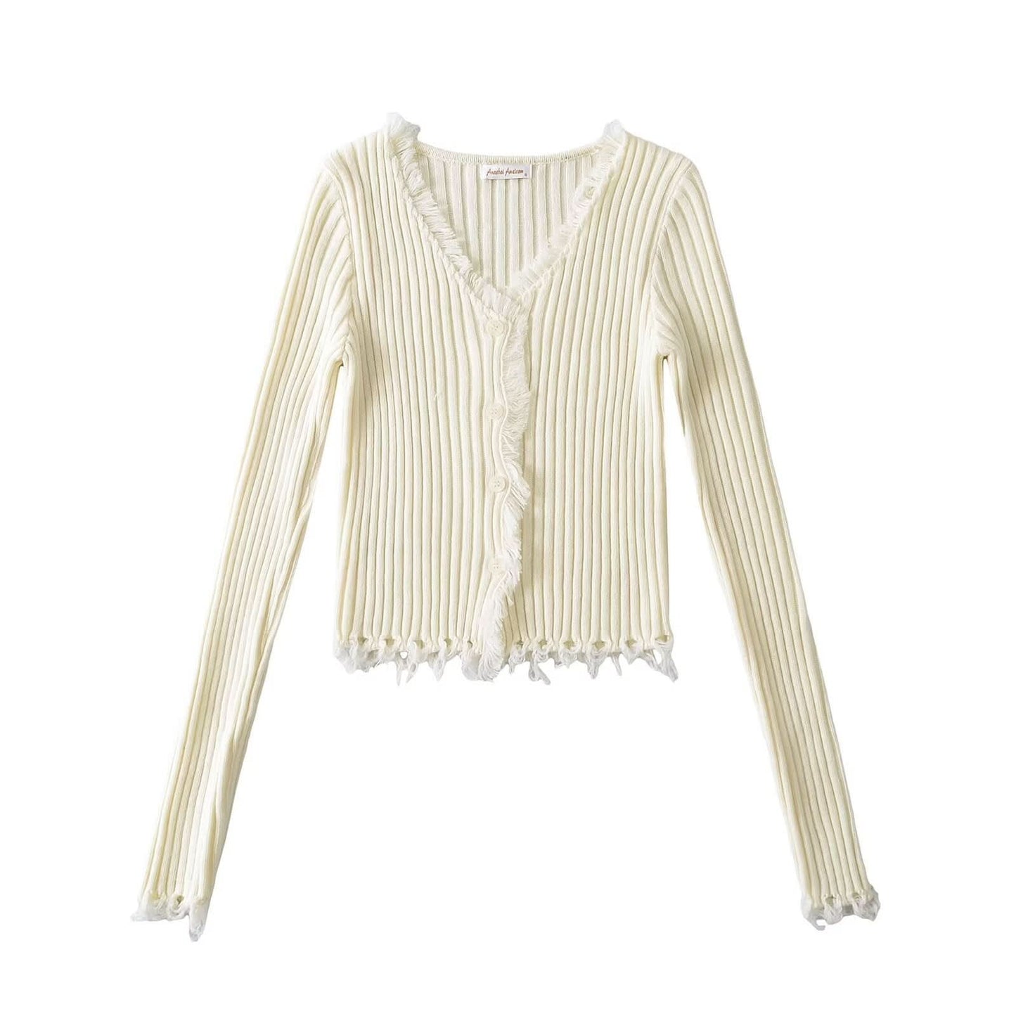 V-neck single breasted slim fit sweater
