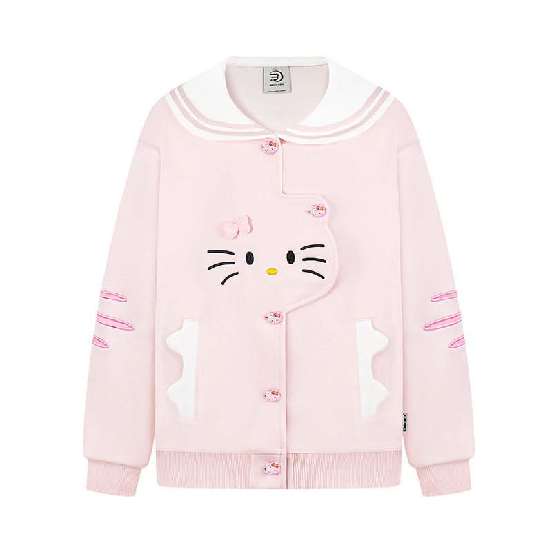 Katzen Marinekragen Jacke für Damen Frühling Lässige Soft Girl Stilvolle Kapuzenjacke
