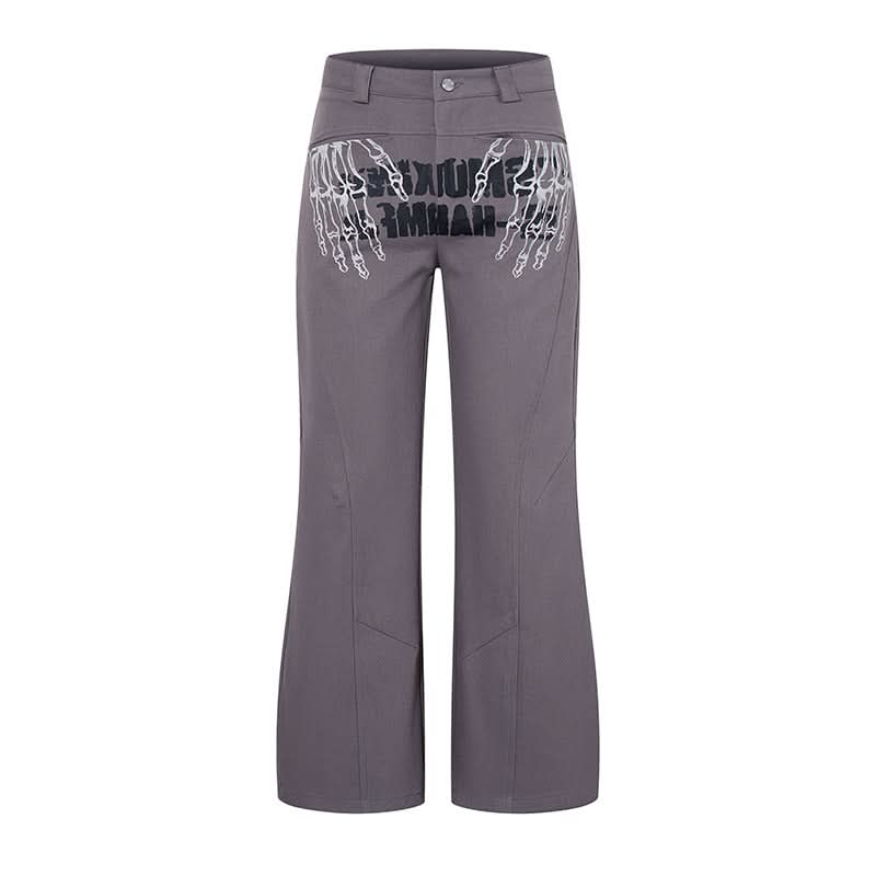 Graffiti-Print Ausgestellte Freizeithose Loose Fit Straight Leg Lange Hose