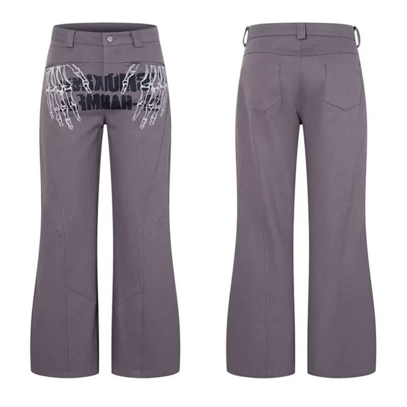 Graffiti-Print Ausgestellte Freizeithose Loose Fit Straight Leg Lange Hose