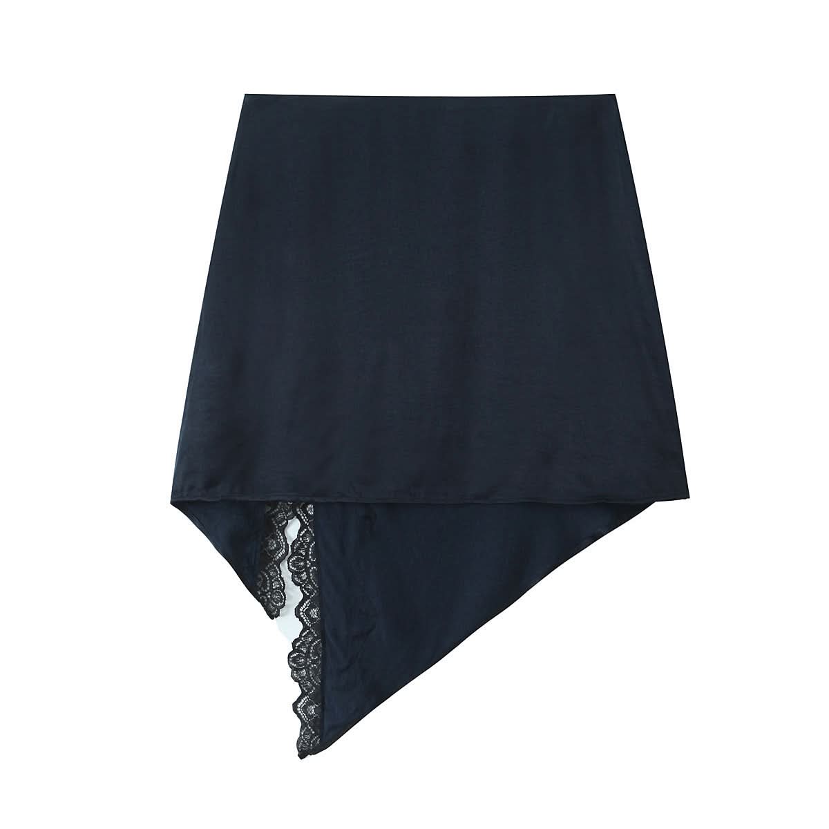 Minischlupfrock aus Spitzen-Satin-Textur