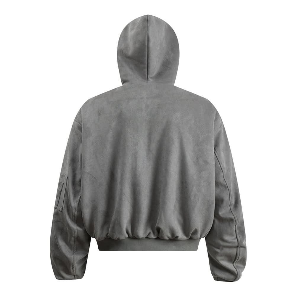 Mao collar hooded jacket