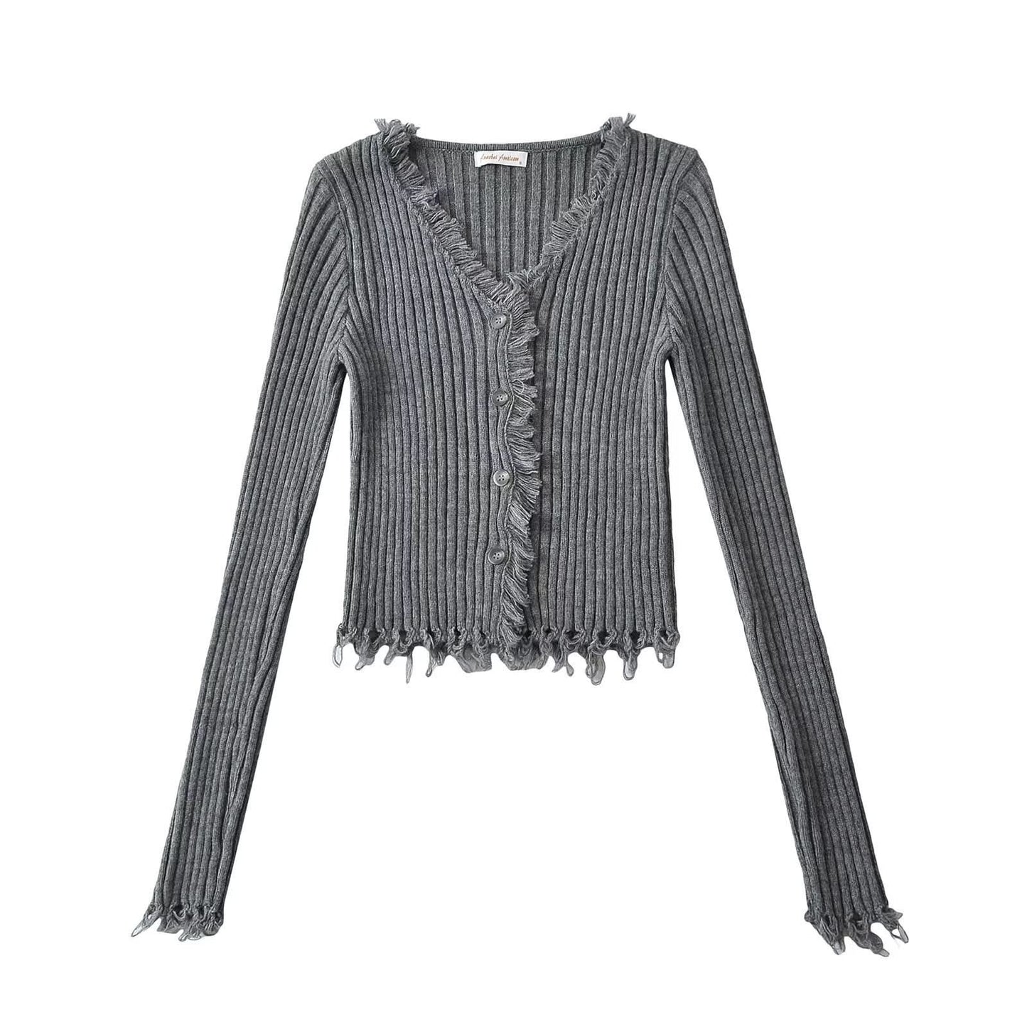 V-neck single breasted slim fit sweater