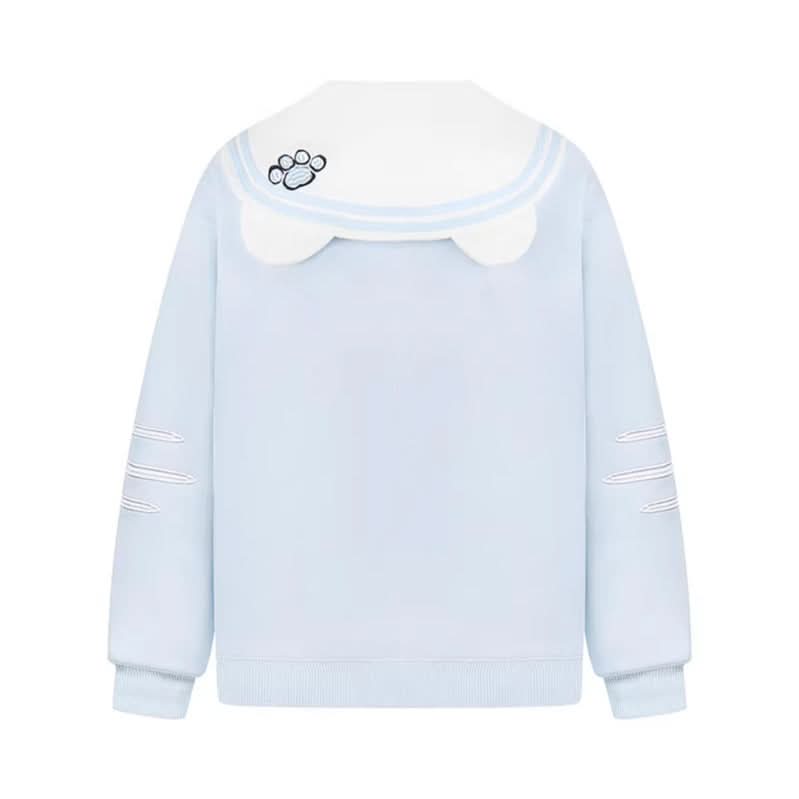 Katzen Marinekragen Jacke für Damen Frühling Lässige Soft Girl Stilvolle Kapuzenjacke