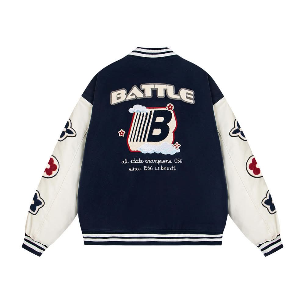 Colorblocked Patchwork-Baseballtrikot