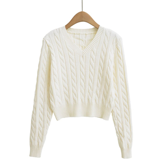 V-neck long sleeved sweater