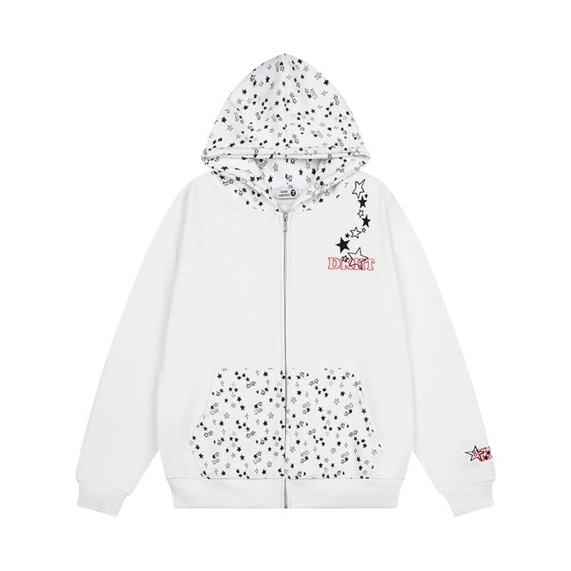 Kapuzen-Reißverschluss-Hoodie lockere Passform Langarmjacke Streetwear-Stil