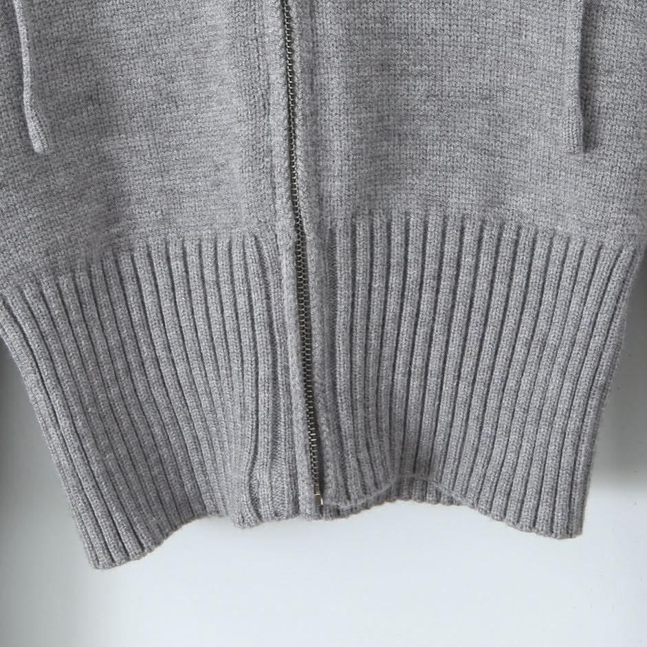 Slim fit drawstring hooded short sweater