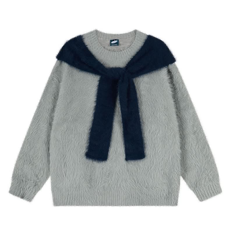 Cashmere Knit Sweater Loose Oversized Hooded Chic Korean-Style Knit Top
