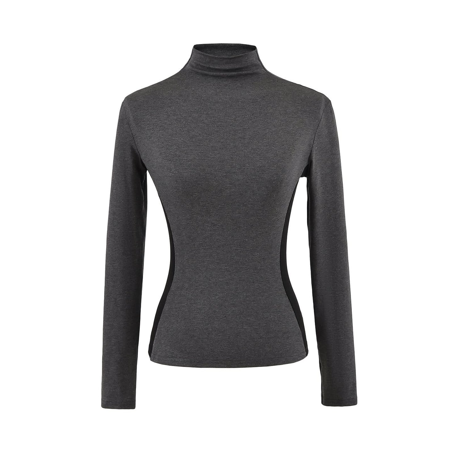 High neck slim fit long sleeved top