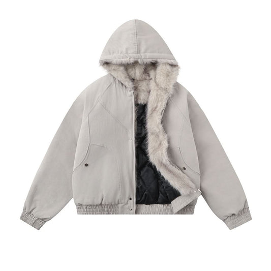 Canvas hooded cotton jacket