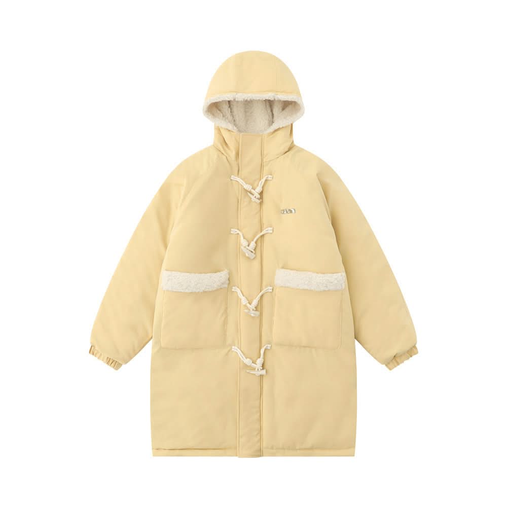 Long knee length hooded cotton jacket