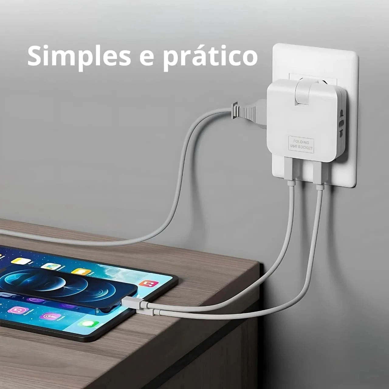 Benjamin Bivolt-Steckdosenadapter mit 2 USB-Anschlüssen – universelles Handy-Ladegerät, praktisch und tragbar, ideal für Reisen