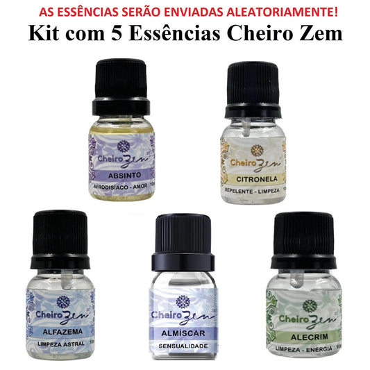Kits de Essências Cheiro Zen - Com 5, 10 ou 15 unidades de 10ml - Aromaterapia - Óleos Essenciais