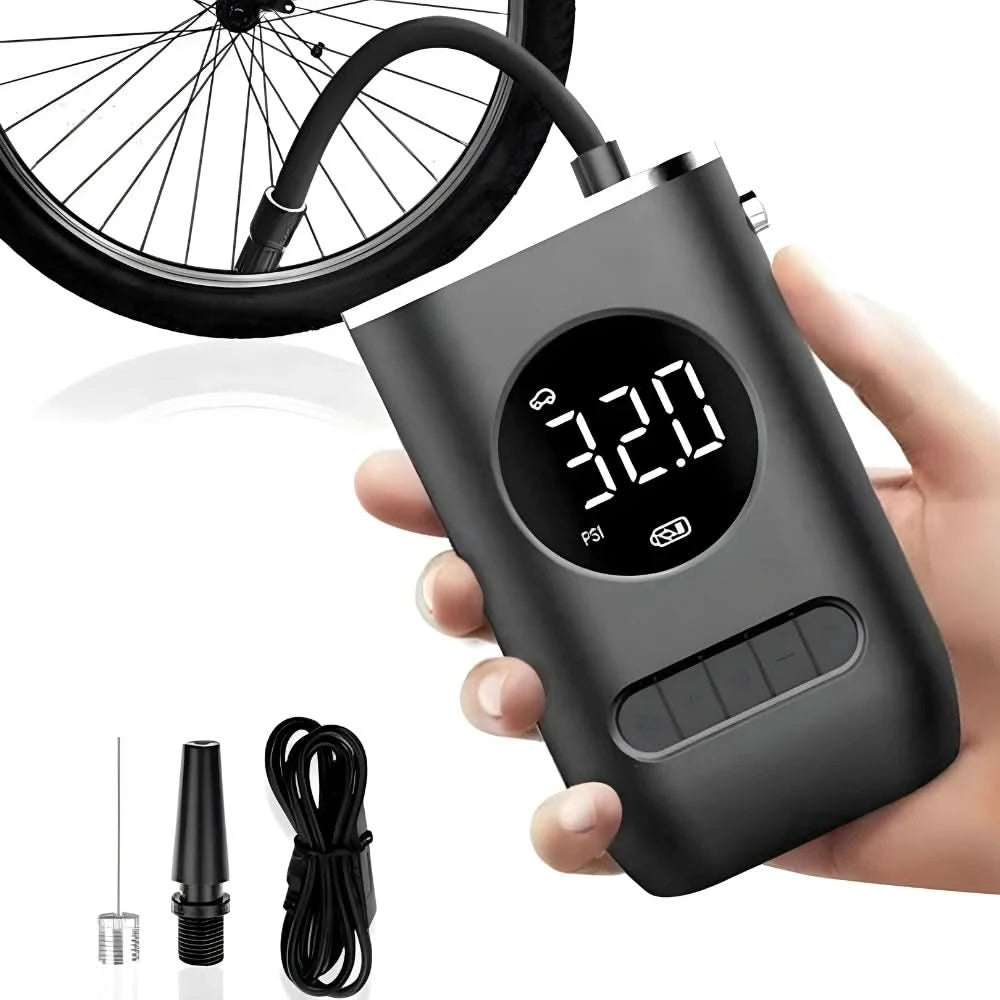 Mini Bomba Calibrador de Ar Portátil Digital Para Pneu Carro para Bicicleta com Lanterna