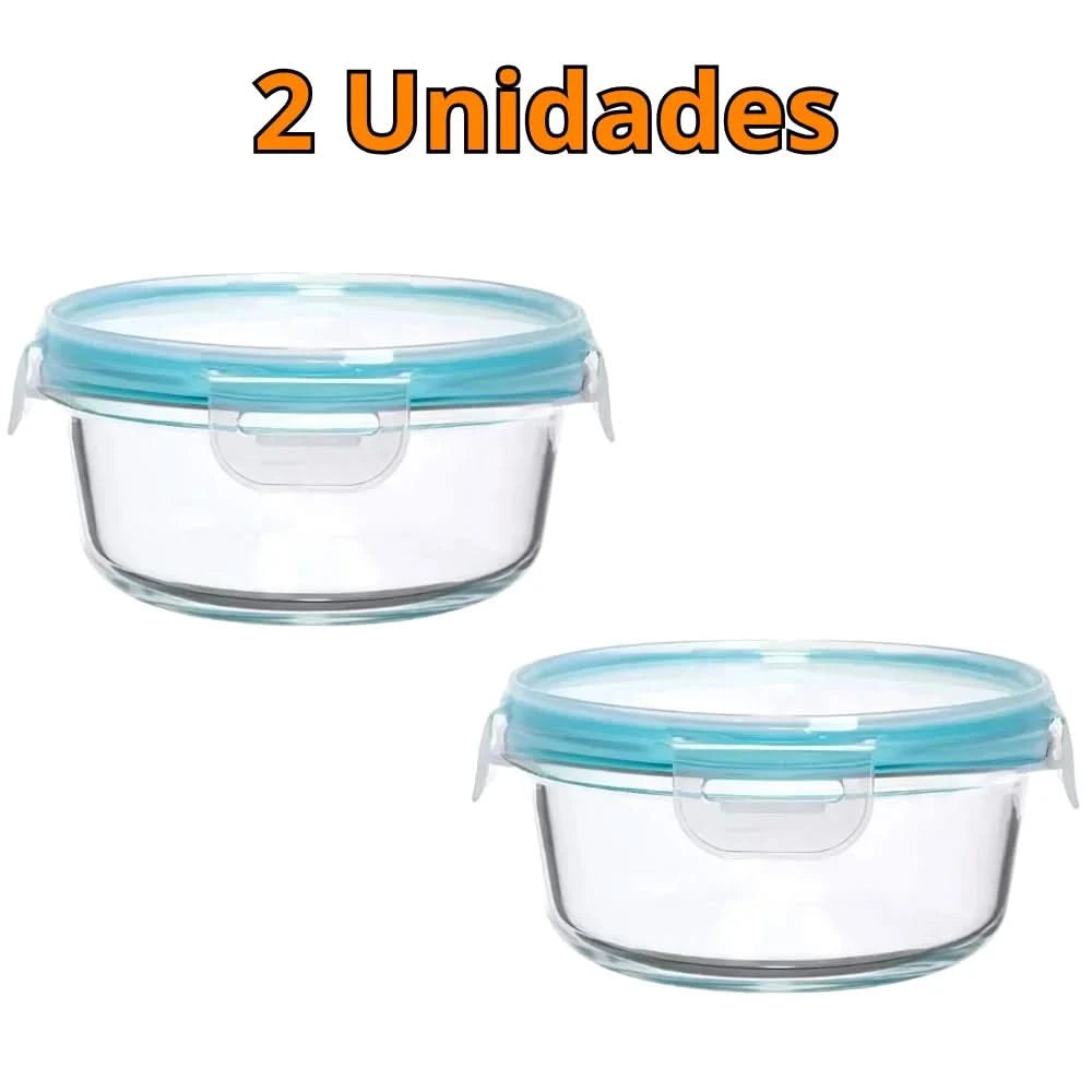 Kit up to 3 Heat Resistant Glass Lunch Pot 400 ml Hermetic Sealer Pot Fit