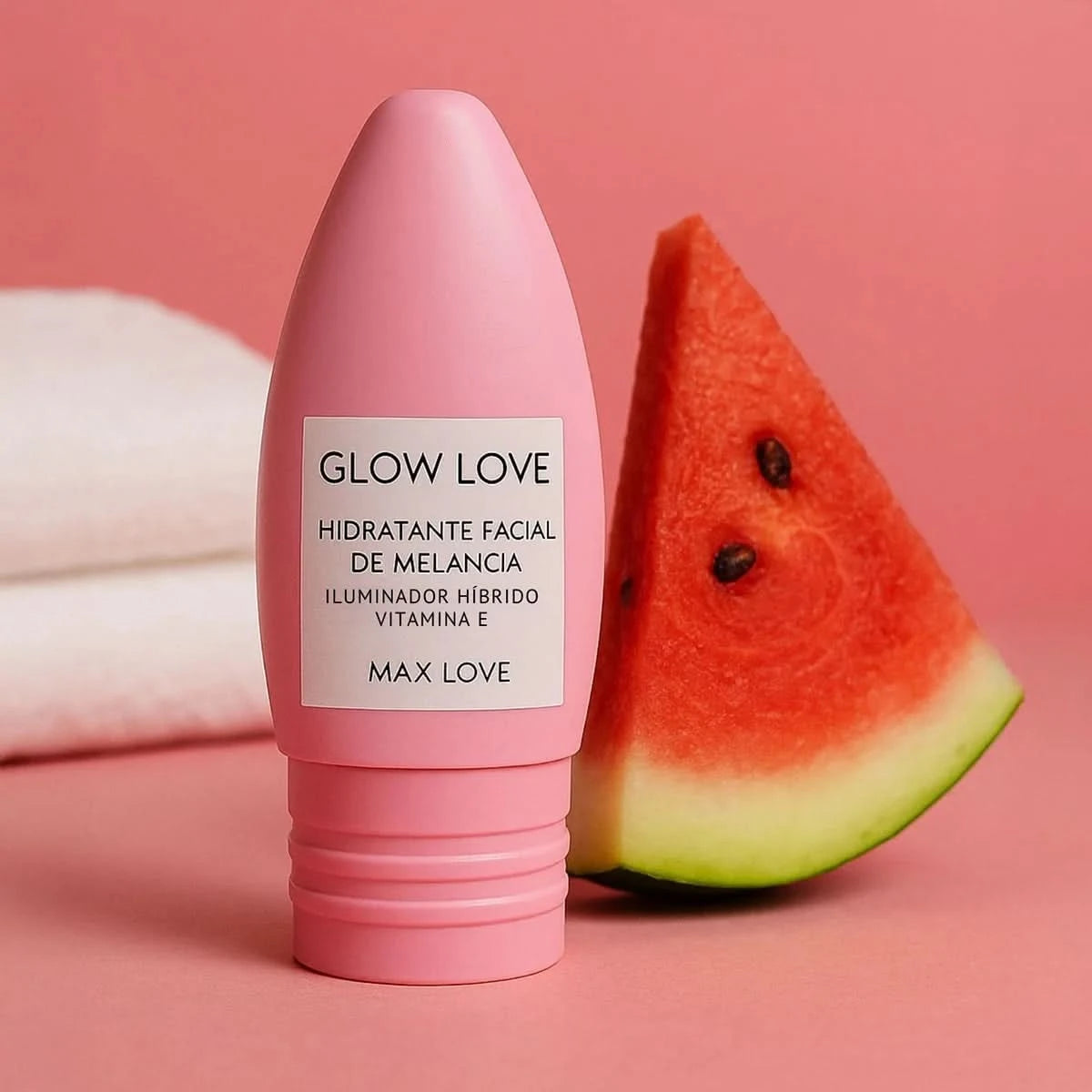 Wassermelonen Gesichtsfeuchtigkeitscreme Glow Love 60g Max Love-mit Hyaluronsäure, Niacinamid und Vitamin E