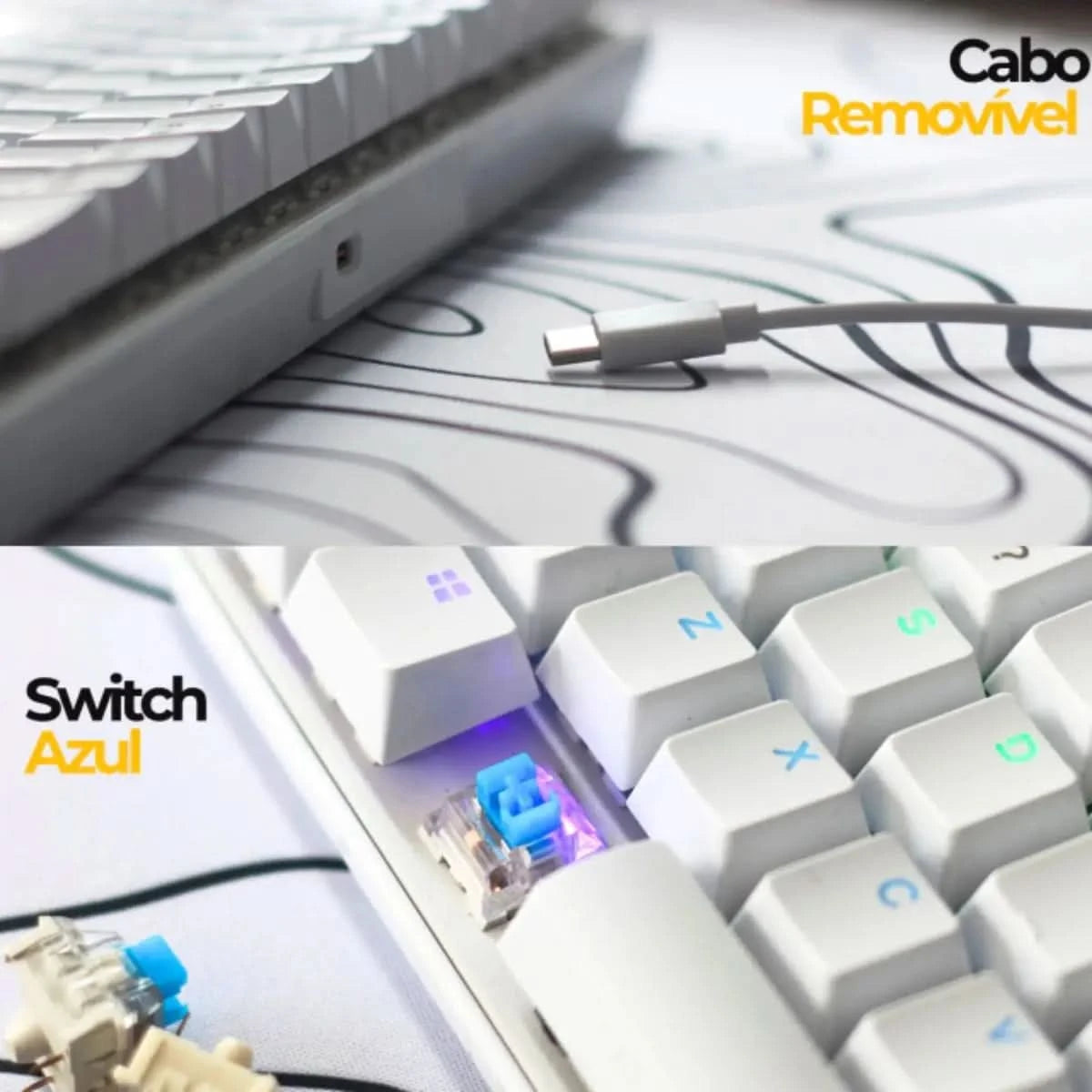 Teclado Mecânico Gamer 60% Computador Rgb Hot Swap Usb Pc