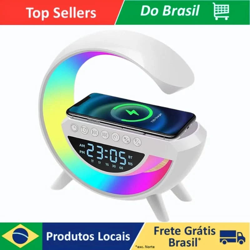 G-speaker Smart Station - Intelligente Bluetooth-Lampe Warmer RGB-Stil Licht Kabelloses Ladegerät Wecker Schreibtischlampe
