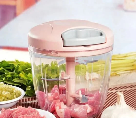 Mini Manual Food Processor Large 5 Blades 900ml - Neverdie