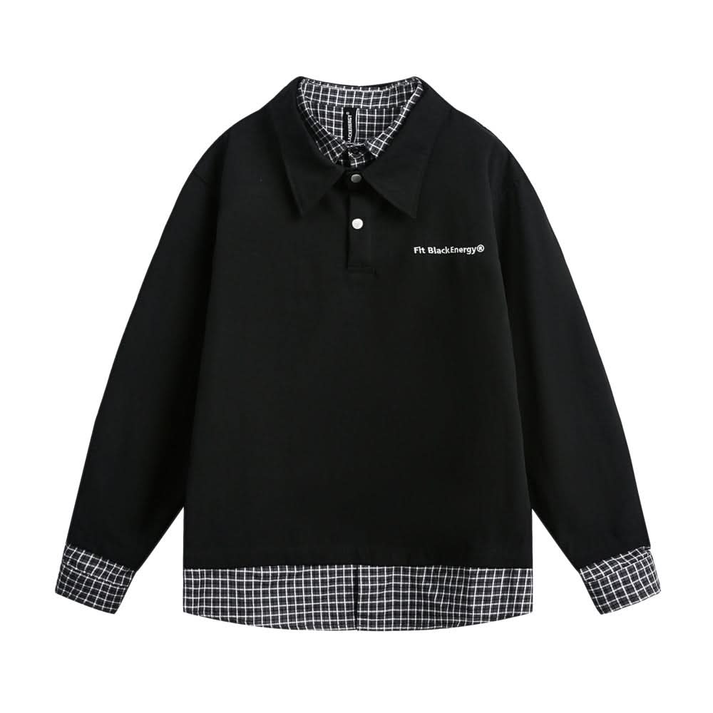 Fake two lapel tops