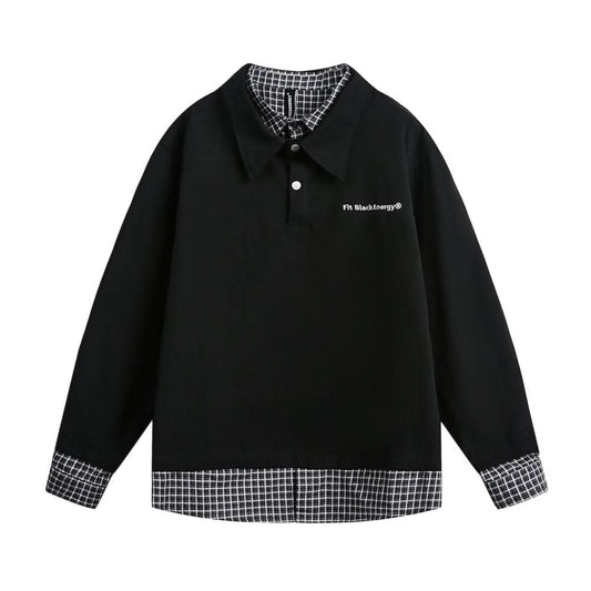 Fake two lapel tops
