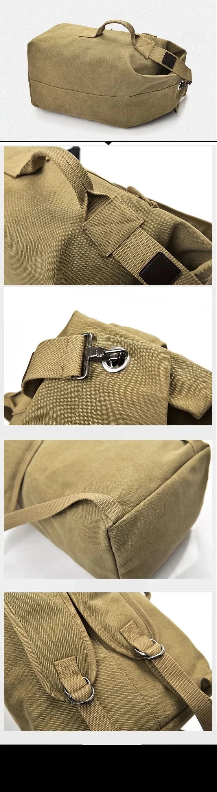 Outdoor-Reisetasche Rucksack Mode Große Kapazität Rucksack Herren Leichter Rucksack Herren Gepäck Canvas Eimer Schultertaschen für Männer