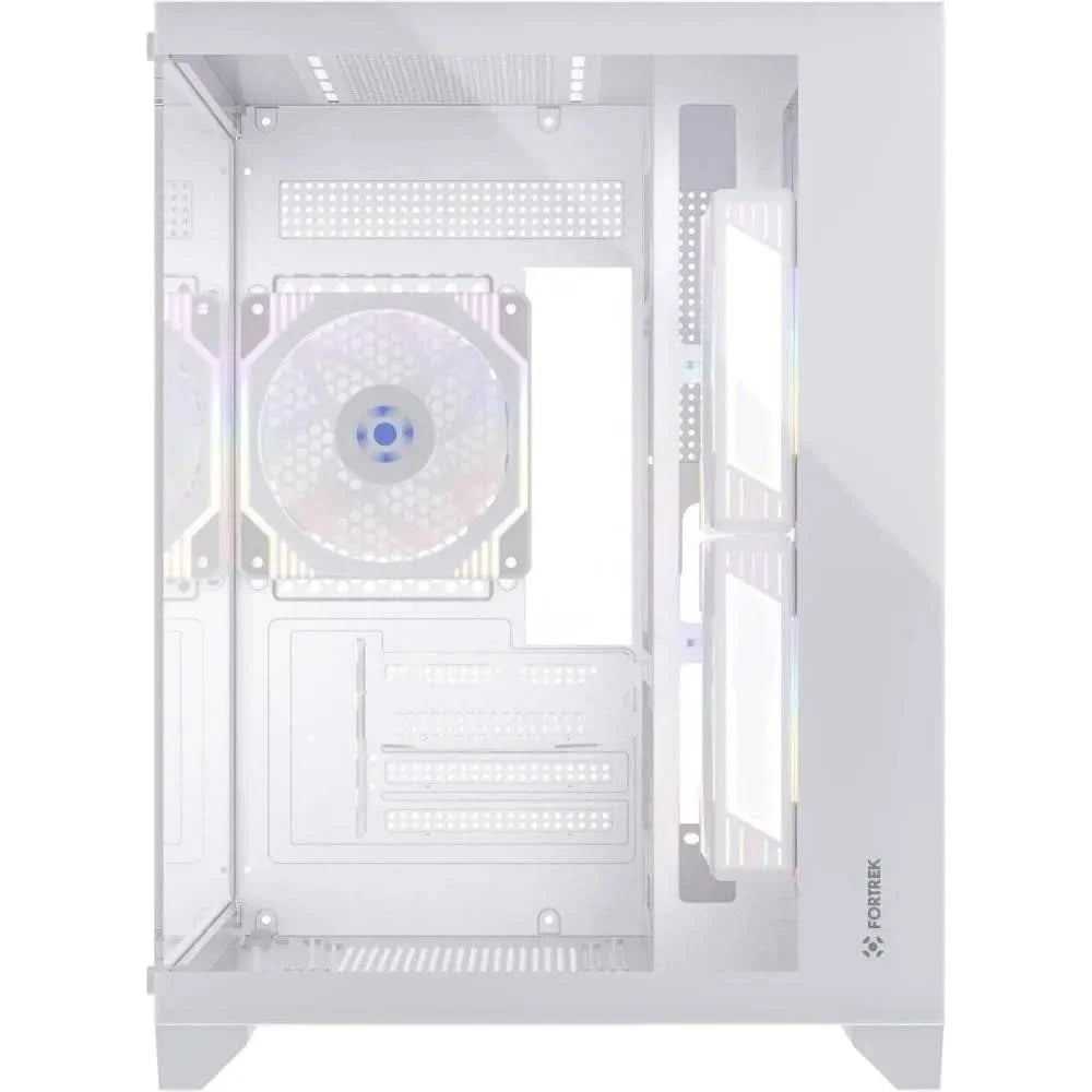 Cabinet Gamer Fortrek Clarity, Mid Tower, Tempered Glass, MATX, White, Without Source, No Fans