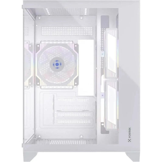Cabinet Gamer Fortrek Clarity, Mid Tower, Tempered Glass, MATX, White, Without Source, No Fans