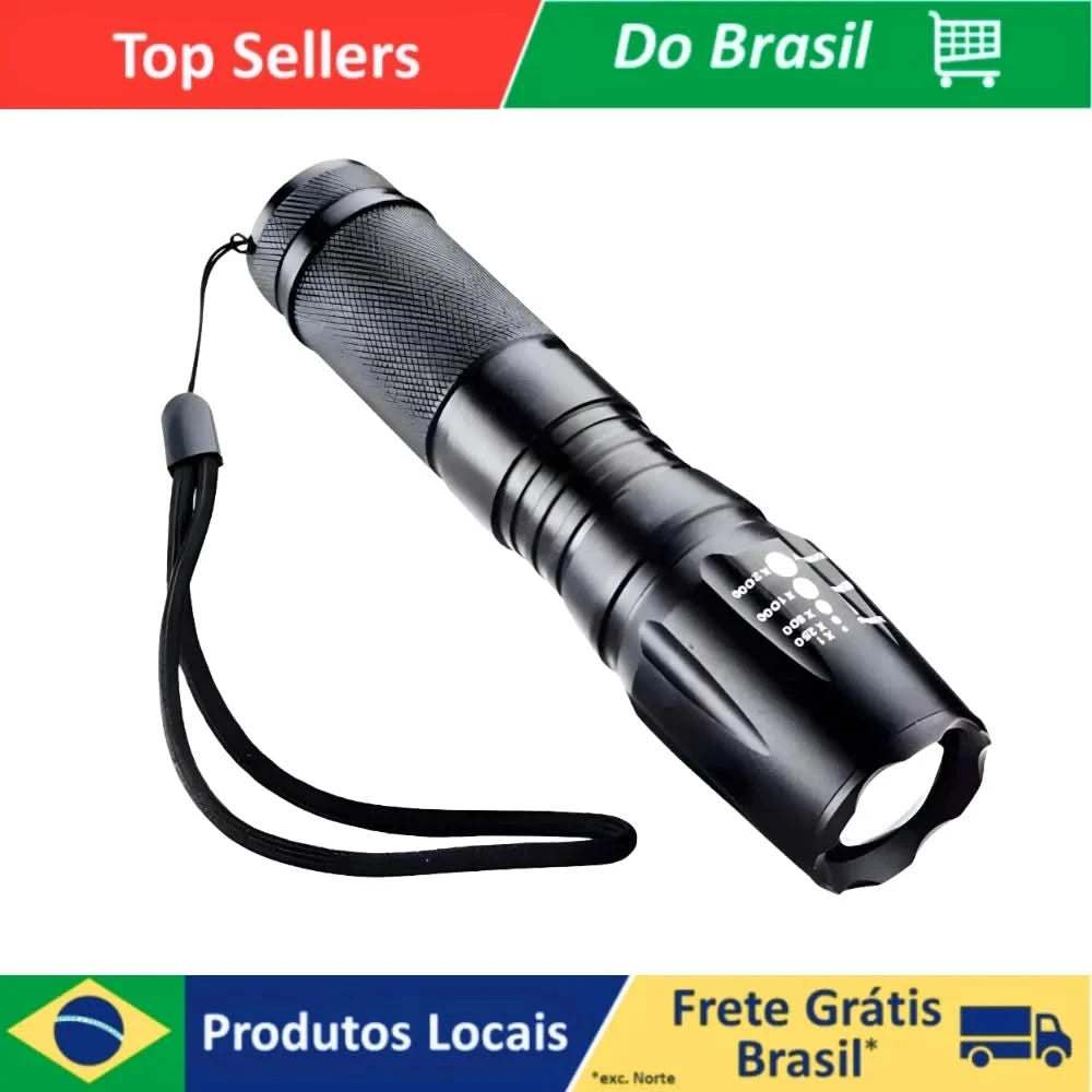 Taktische Militär-Taschenlampe X900 mit wiederaufladbarem Akku, Zoom, großer Reichweite und Stroboskopfunktion
