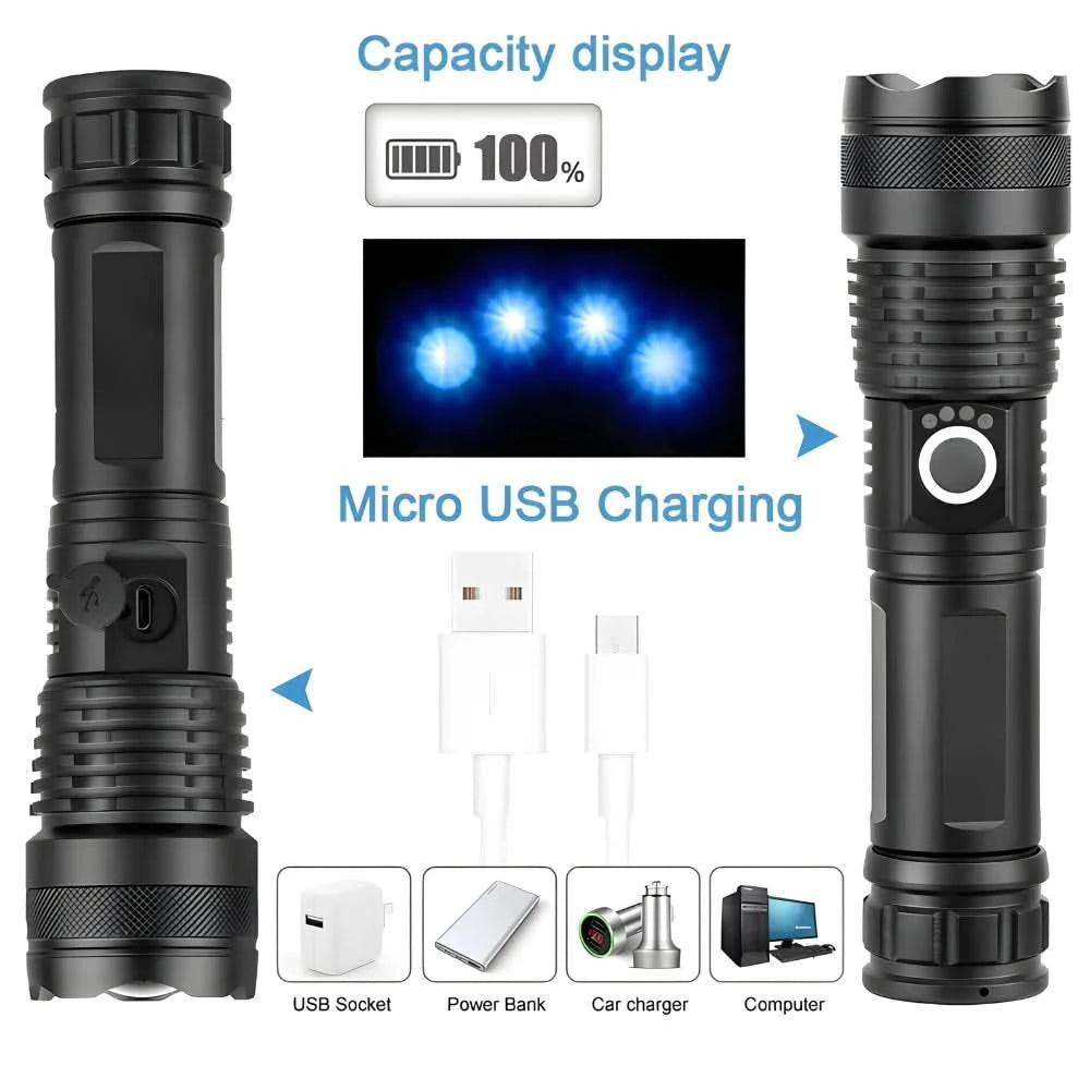 Leistungsstarke Militärtaschenlampe T9 Taktische Leistungsstarke Taschenlampe für Hof Farm Camping Sicherheit - Wasserfest