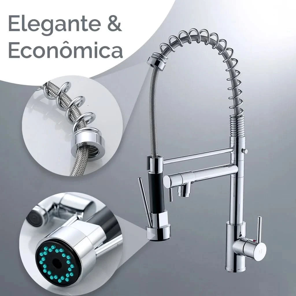 Gourmet-Küchenarmatur 50cm mit Gelenkschlauchbrause 2 Strahlarten 100% Metall Chrom Versand 12h SP