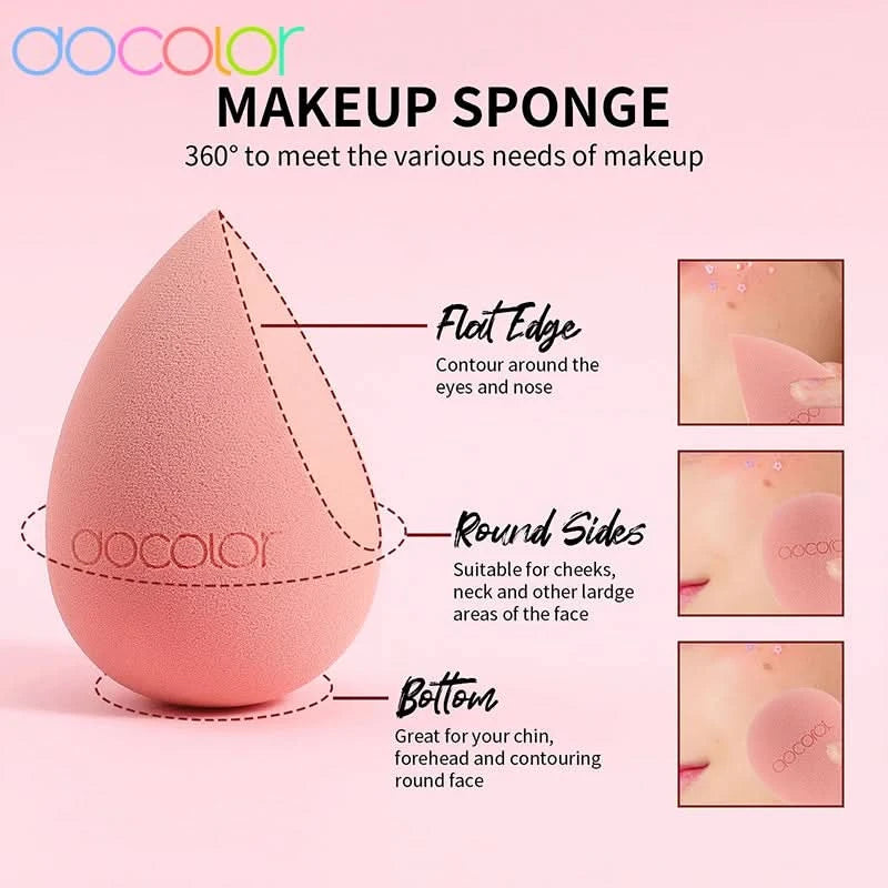Docolor 17-teiliges Make-up-Pinsel-Set Lidschatten Rouge Puder Verblenden Foundation Kosmetikpinsel mit Make-up-Schwämmen und Tasche