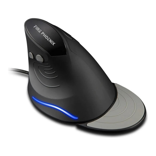 Optical Ergonomic Vertical Mouse Led With Usb Wire 6 Buttons Dpi 3200 Black D6