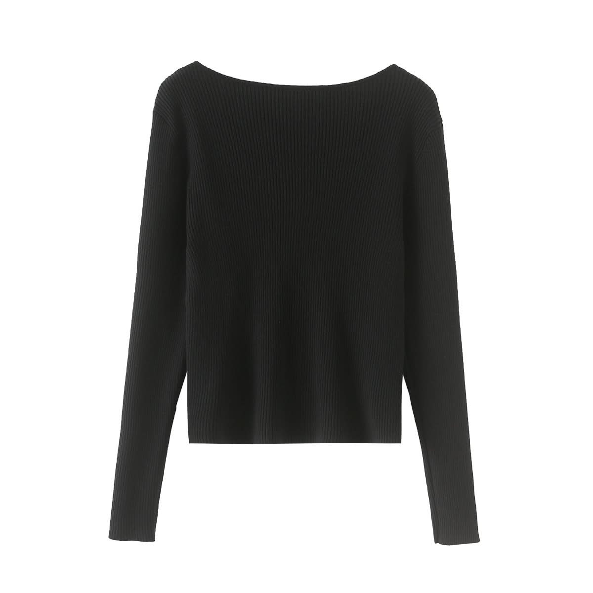 Einreihiger Langarmpullover