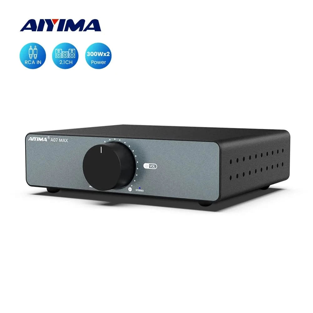 AIYIMA Audio A07 MAX Stereo-Verstärker 300W X2 TPA3255 Leistungsverstärker 2-Kanal brückbar Mono 600W Verstärker für Passivlautsprecher