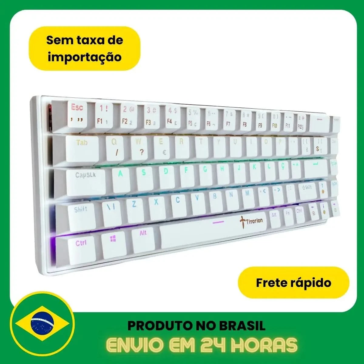 Teclado Mecânico Gamer 60% Computador Rgb Hot Swap Usb Pc