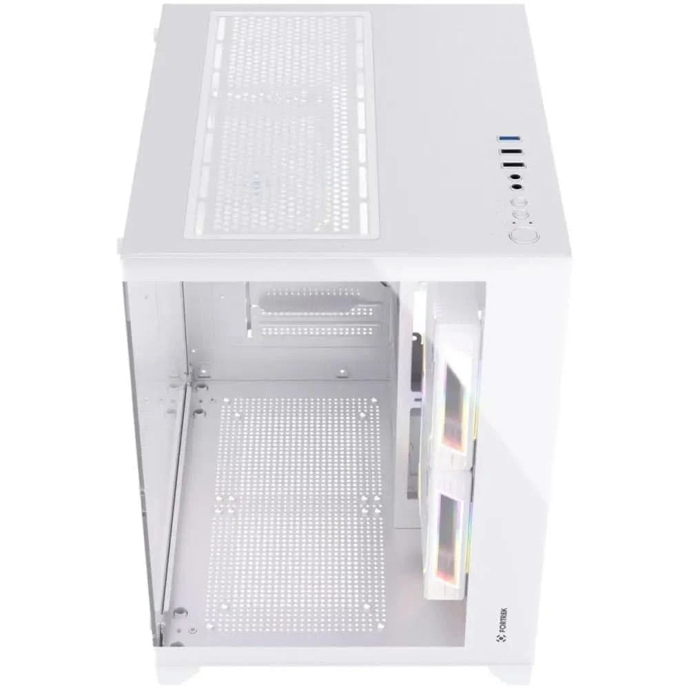 Cabinet Gamer Fortrek Clarity, Mid Tower, Tempered Glass, MATX, White, Without Source, No Fans