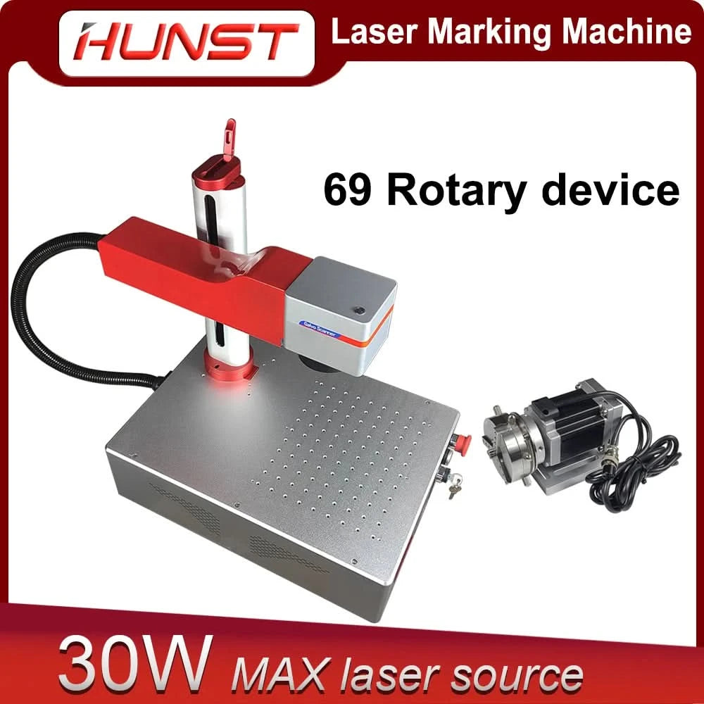 Hunst Small Laser Marking Machine MAX 30W Portable Foldable Mini Fiber Engraving Machine for DIY Marking Gifts Metal Engraving