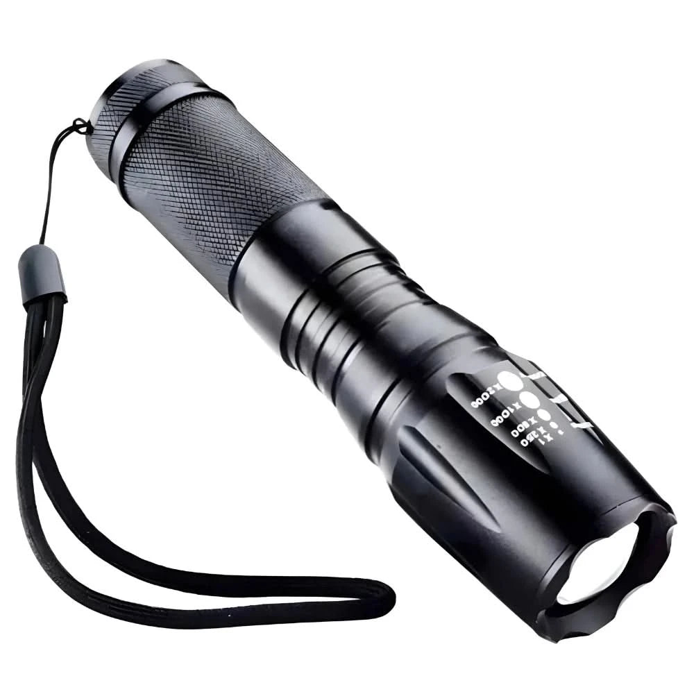 Lanterna X900 Tática Militar com Bateria Recarregável Zoom Longe Alcance Função Strobo
