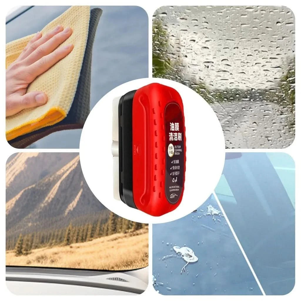 Car Glass Oil Film Cleaning Brush Remover With Sponge Towel 120ml 2024