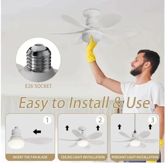6 Flügel Deckenventilator Windlicht Leise Fernbedienung Lcg Led 60W-Neverdie Store