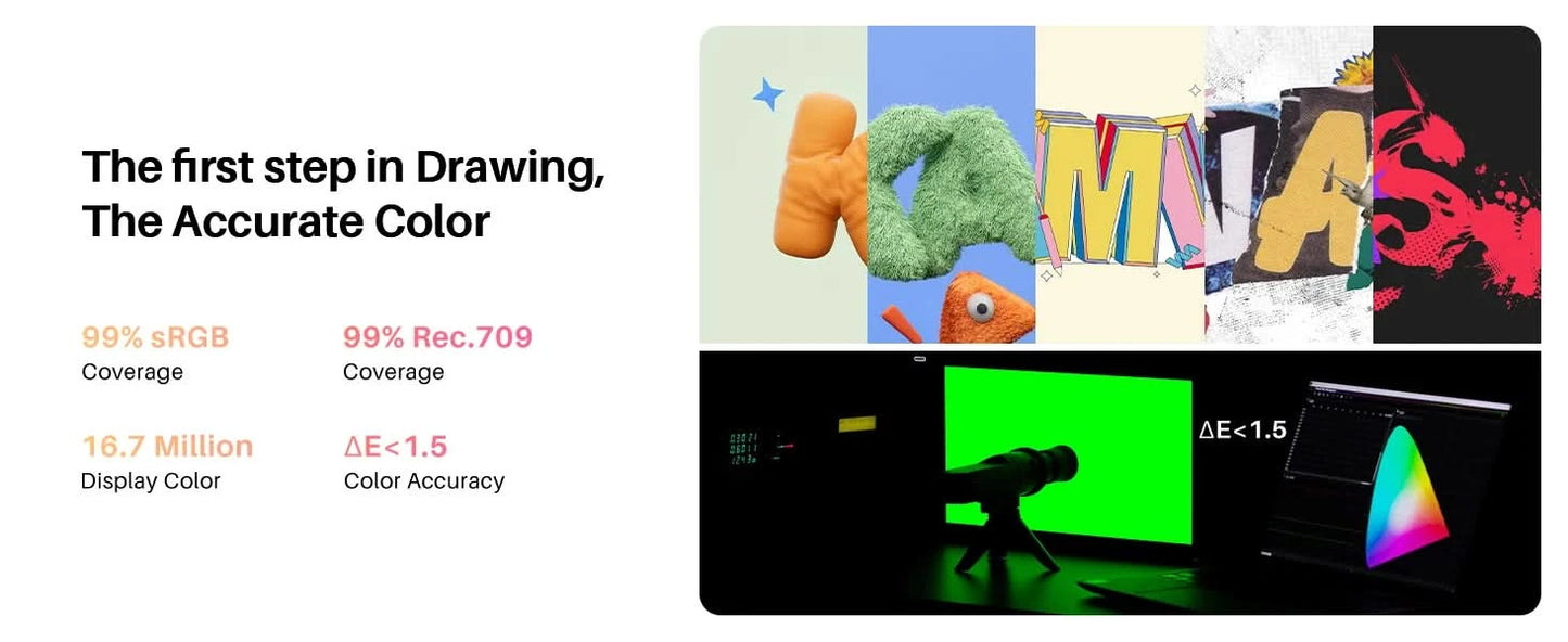 Huion Kamvas 13 Gen 3 Zeichendisplay 13,3" Zeichentablett+Anti-Glanz Glas, 99% sRGB, PenTech 4.0 16384 Stiftdrucksensitivität